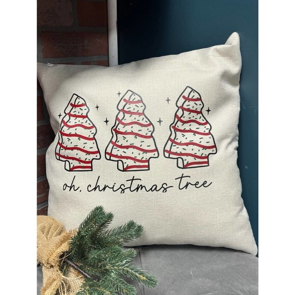 Oh Christmas Tree Holiday Throw Pillow - Picture 1 of 5